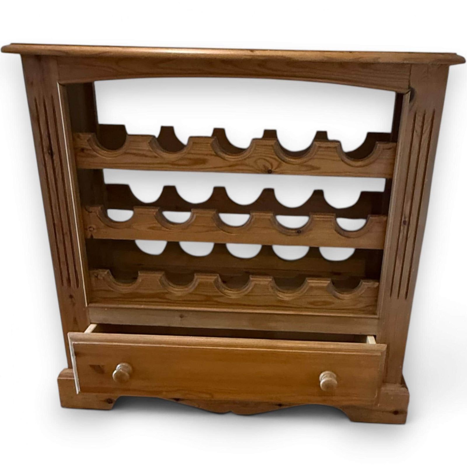 Vintage Natural Waxed Pine Wine Rack Cabinet, Rustic Pine Bottle Storage, Country House Wine Rack, Farmhouse Pine Cabinet photo Furniture