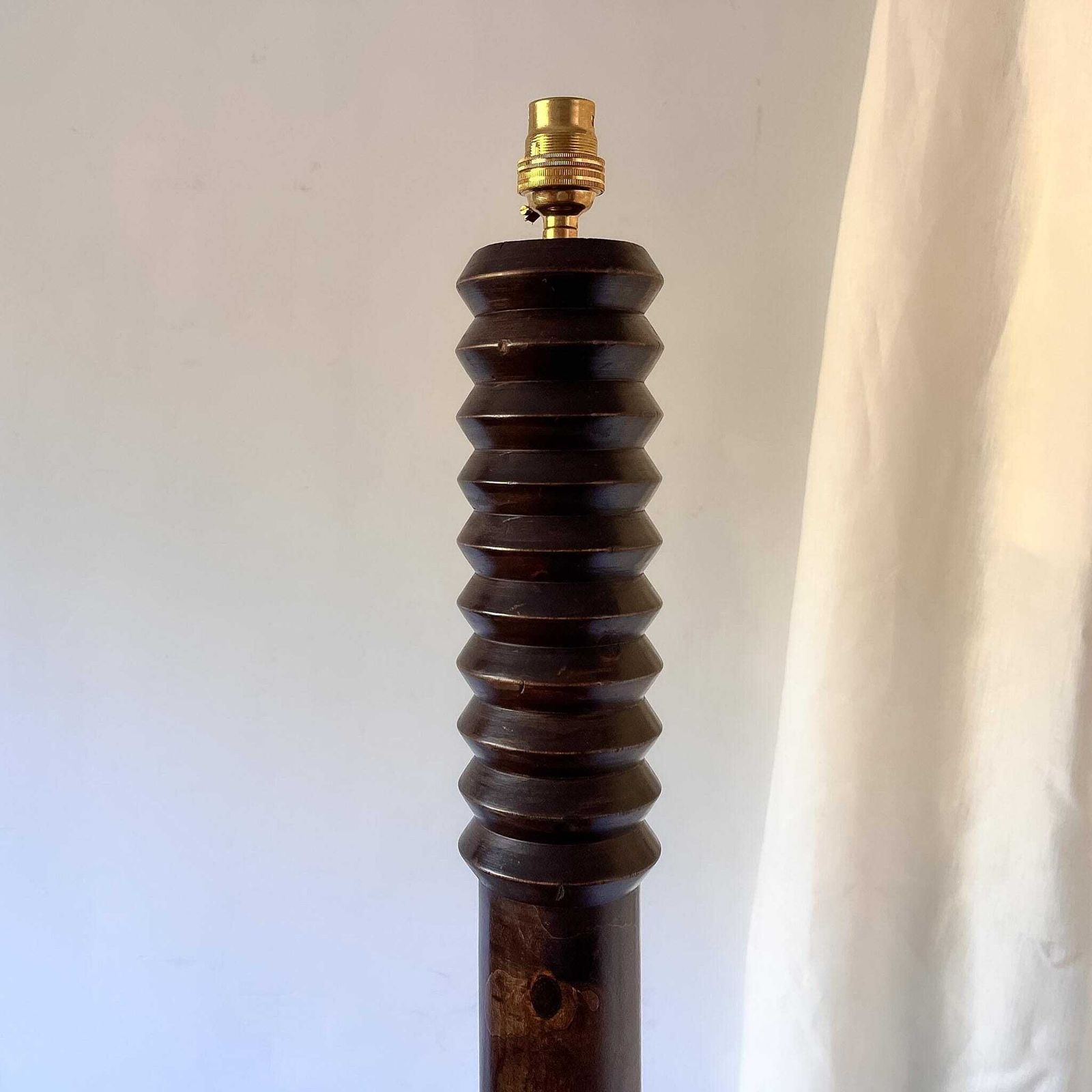 French Vintage Turned Wood Floor Lamp In The Style Of Charles Dudouyt photo furniture