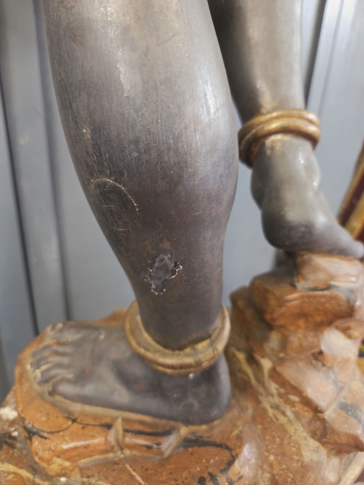 photo furniture Early 20th Century Venetian Revival Figure Torchère Lamp, Polychrome & Parcel Gilt