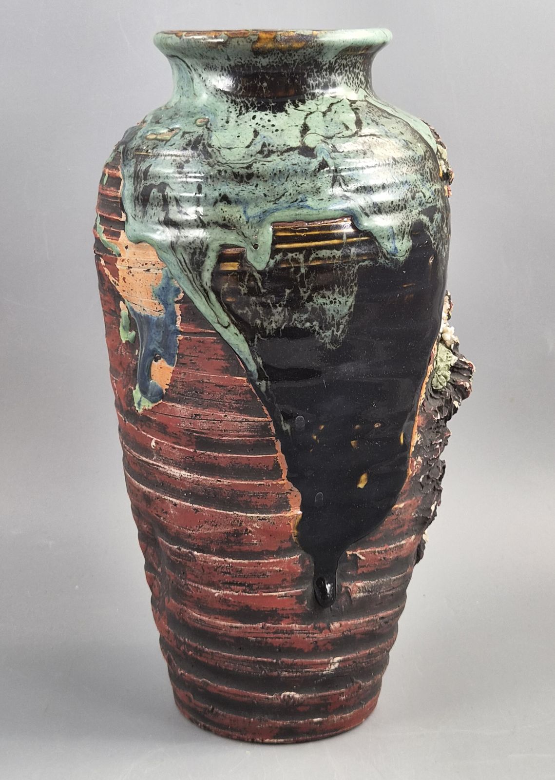 Rare Sumida Gawa Vase: Meiji Taisho Era Japanese Pottery, Signed Hiroshi photo 515.0