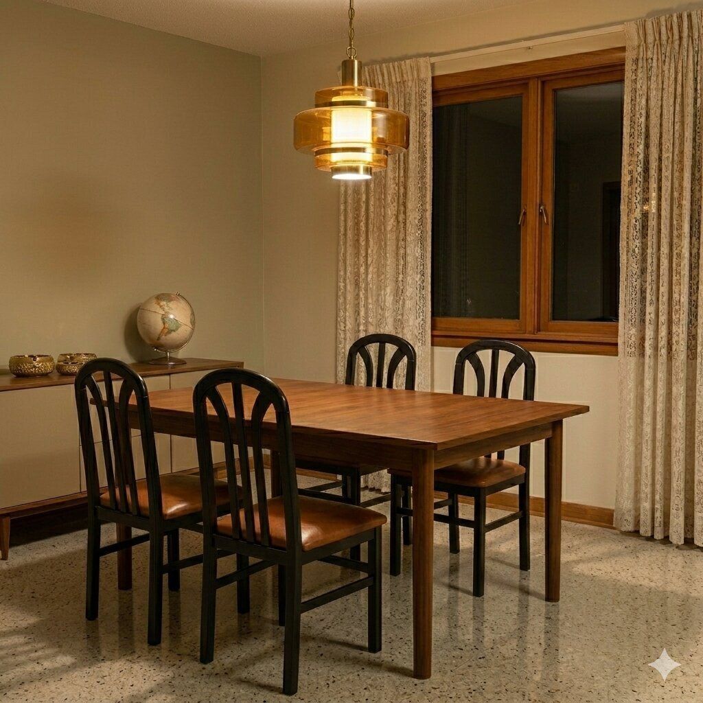 Set van 4 stoelen, gebeitst beukenhout, Italië, jaren 1970-1980 photo furniture