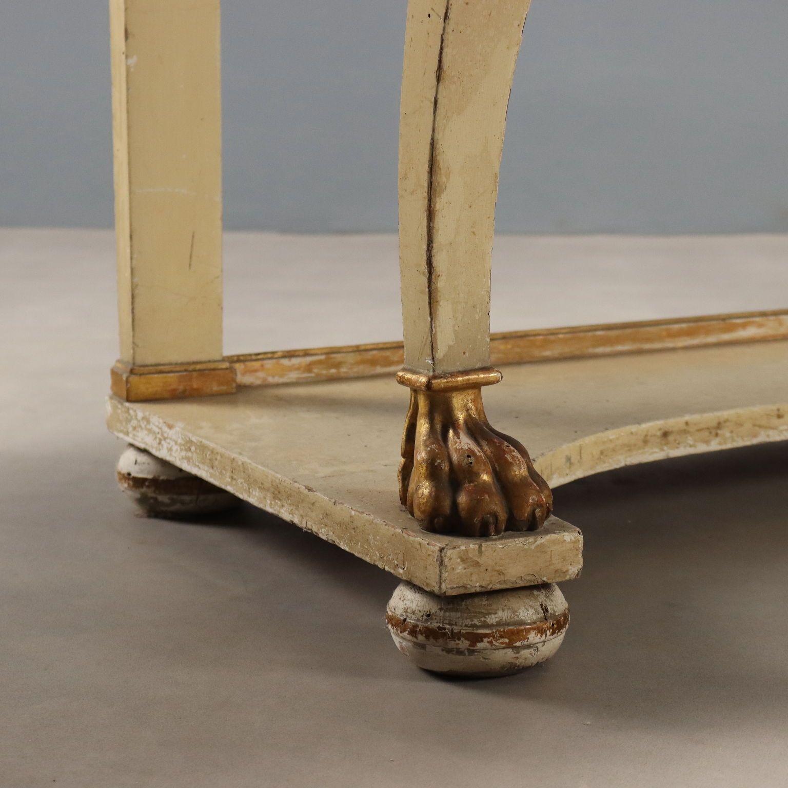 Antieke restauratiestijl console gelakt en verguld walnoot 19e eeuw photo vintage