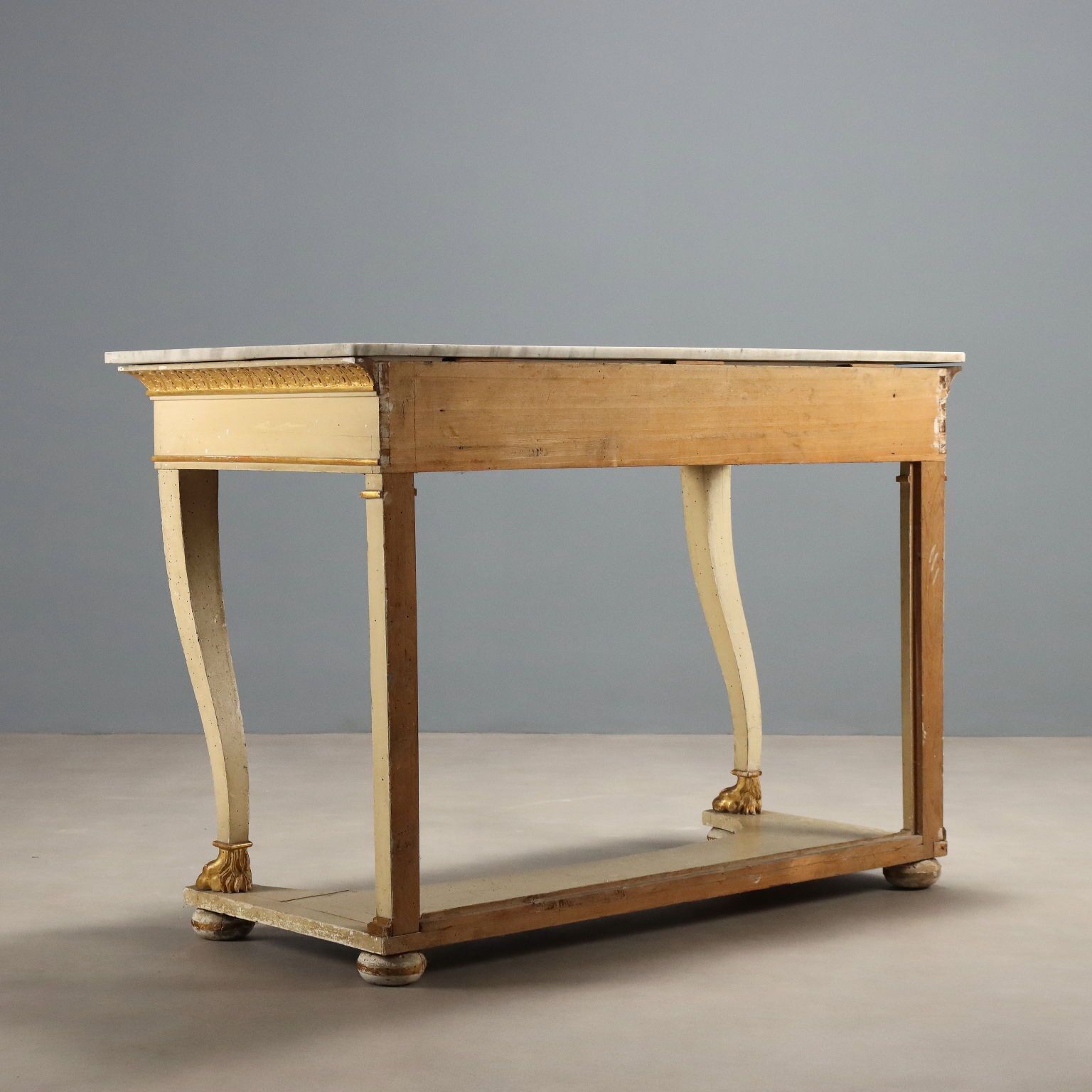 photo for sale Antique Restoration Console Lacquered Gilded Walnut XIX Century