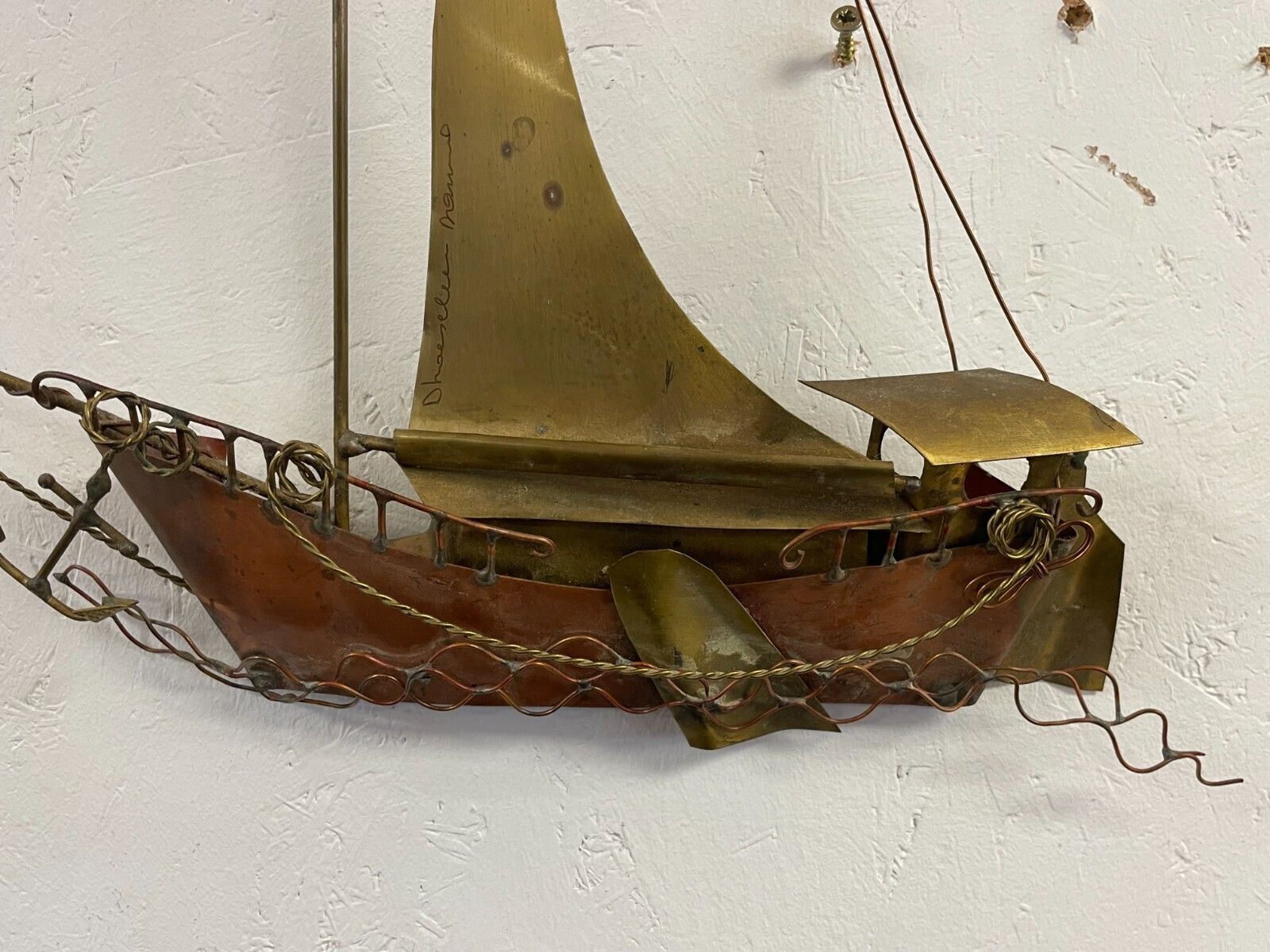 photo furniture Mid Century Large Daniel D'haeseleer Sailing Boat All Art   Signed.