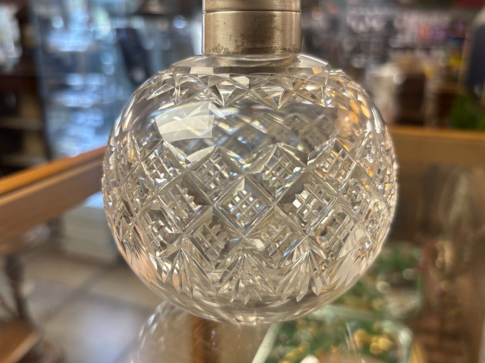 Antique 1914 Sterling Silver & Cut Glass Perfume/ Vanity Bottle. photo vinterior