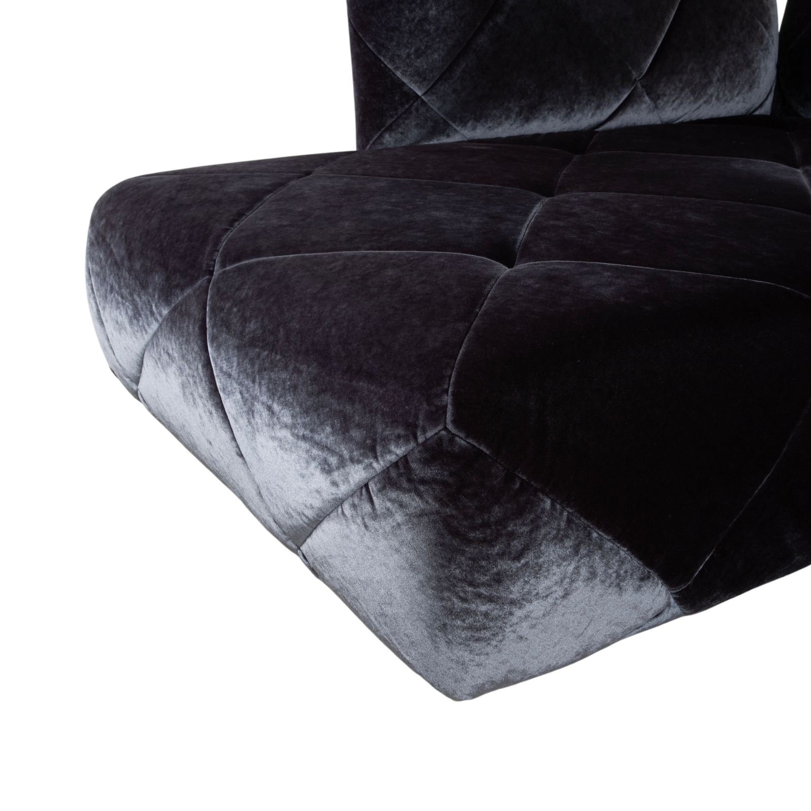 Canapé d'angle Bretz Teratai en velours bleu-gris photo 7713.0