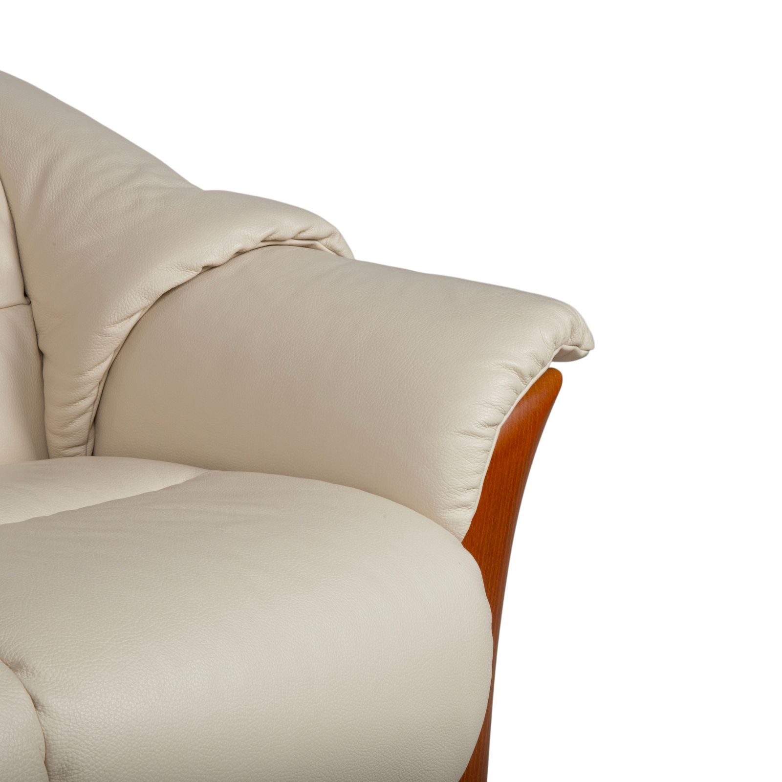 Stressless Oslo Leather Four Seater Cream Sofa photo for sale