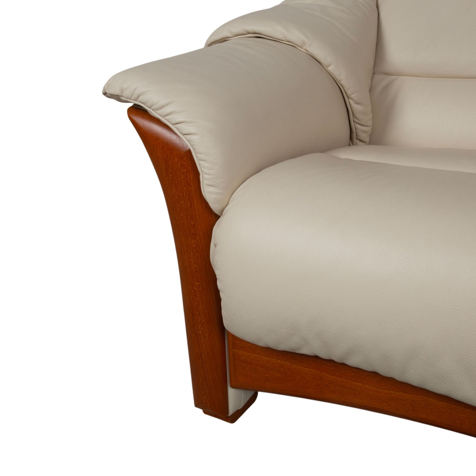 Stressless Oslo Leather Four Seater Cream Sofa photo vinterior