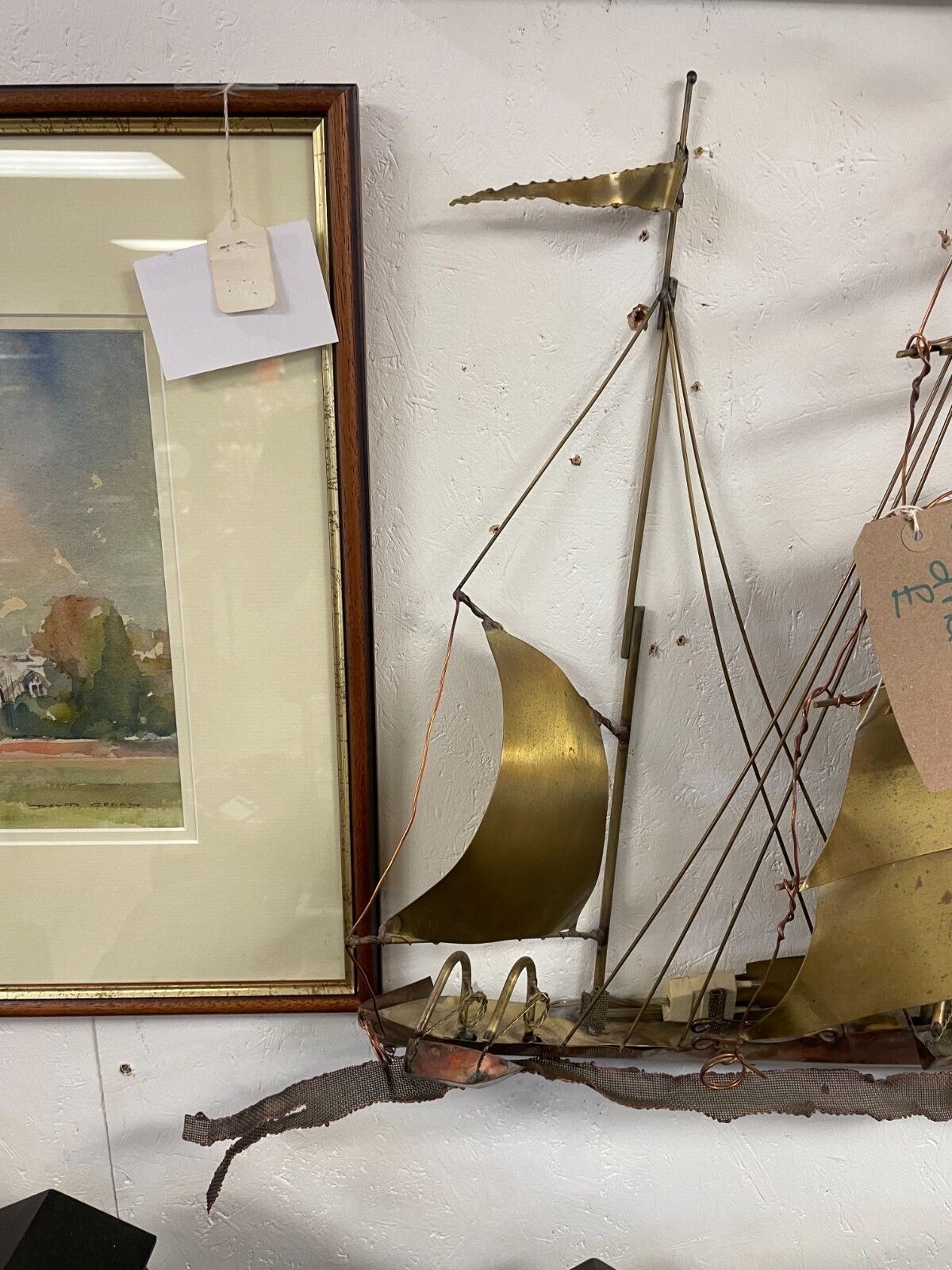 Mid Century Large Daniel D'haeseleer Sailing Vessel Wall Art/ Light  Signed. photo for sale