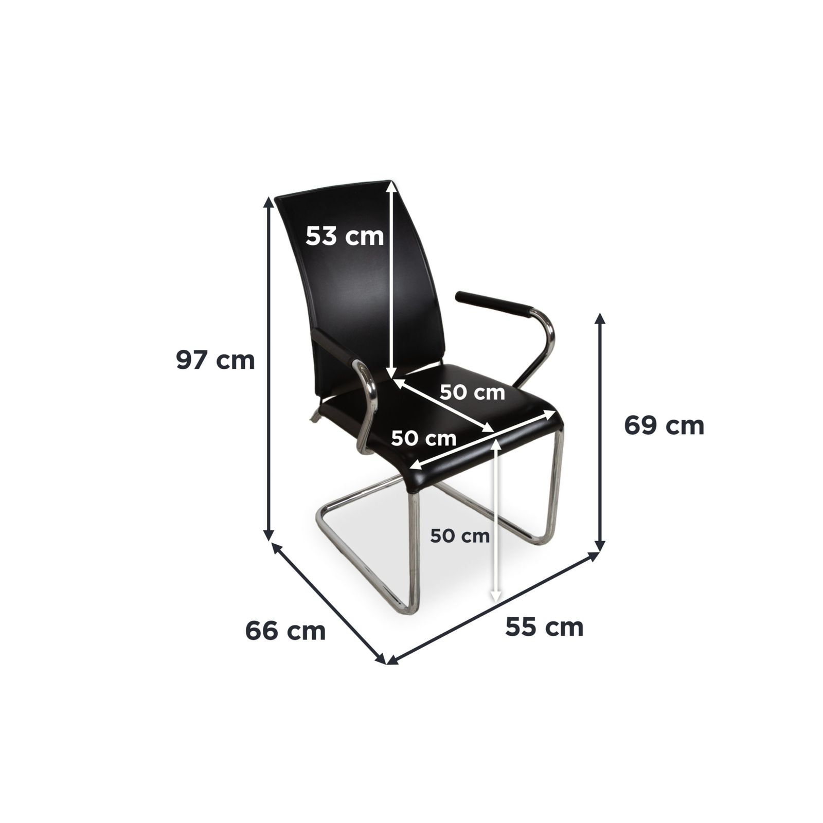 Lot de 6 chaises en cuir Draenert, noires photo for sale