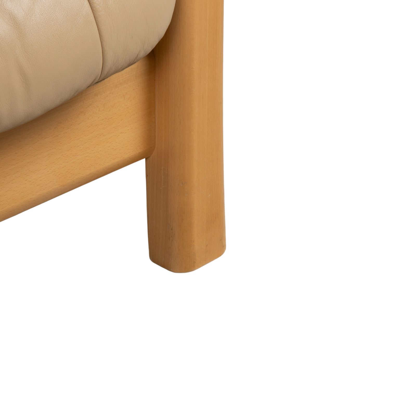 Canapé Stressless Windsor 3 places en cuir et bois, beige crème photo buy