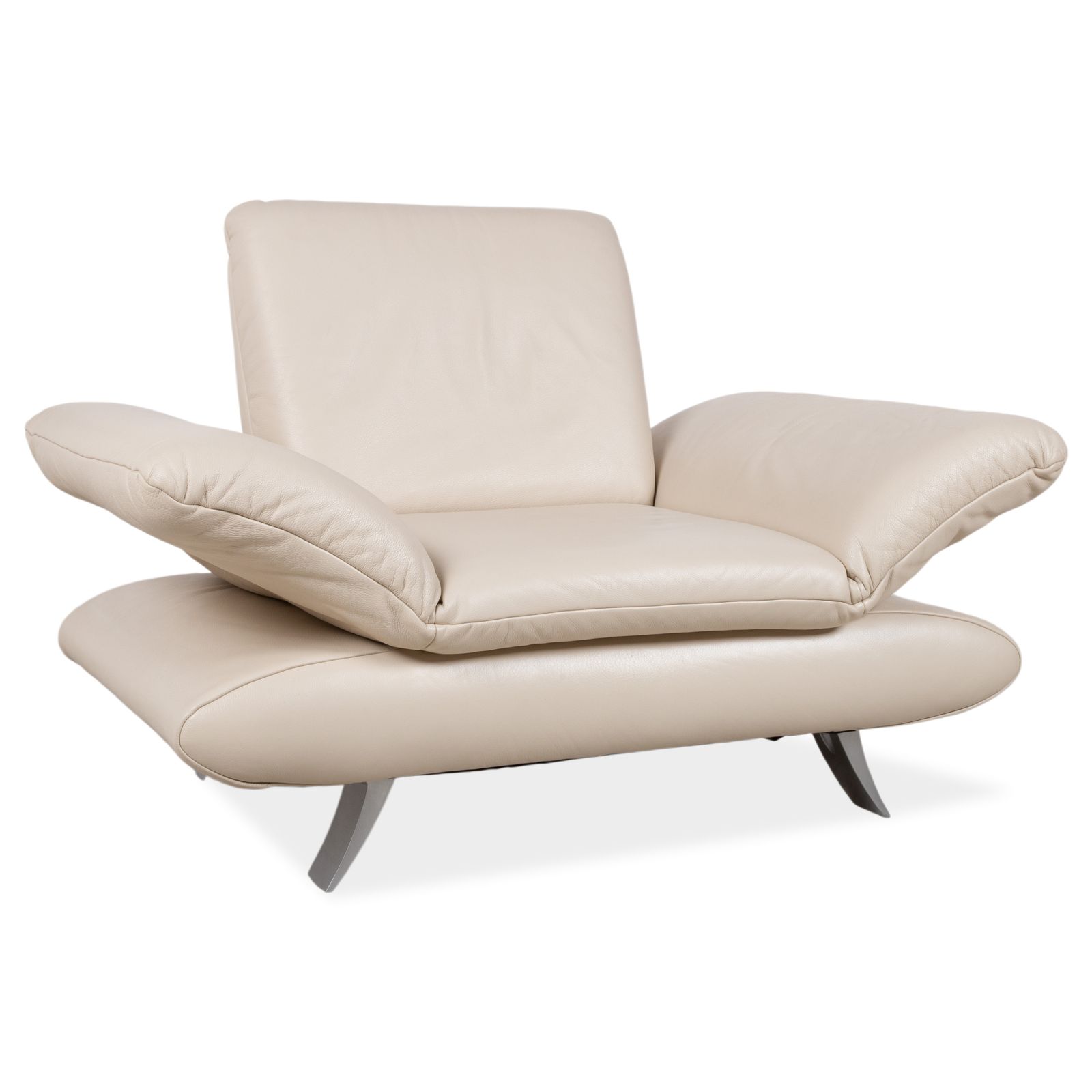 Koinor Rossini Leren Fauteuil Crème Handmatige Functie