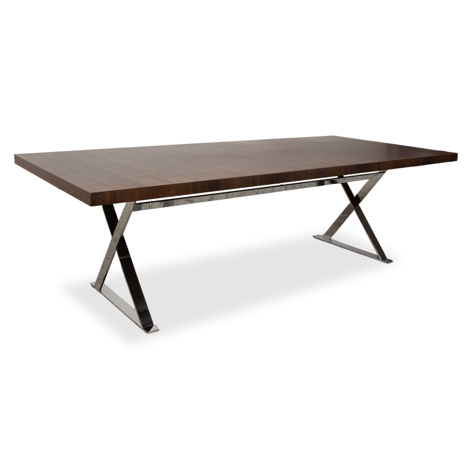 Table à manger Maxalto Max en bois, brun et chrome, 240 x 110 cm