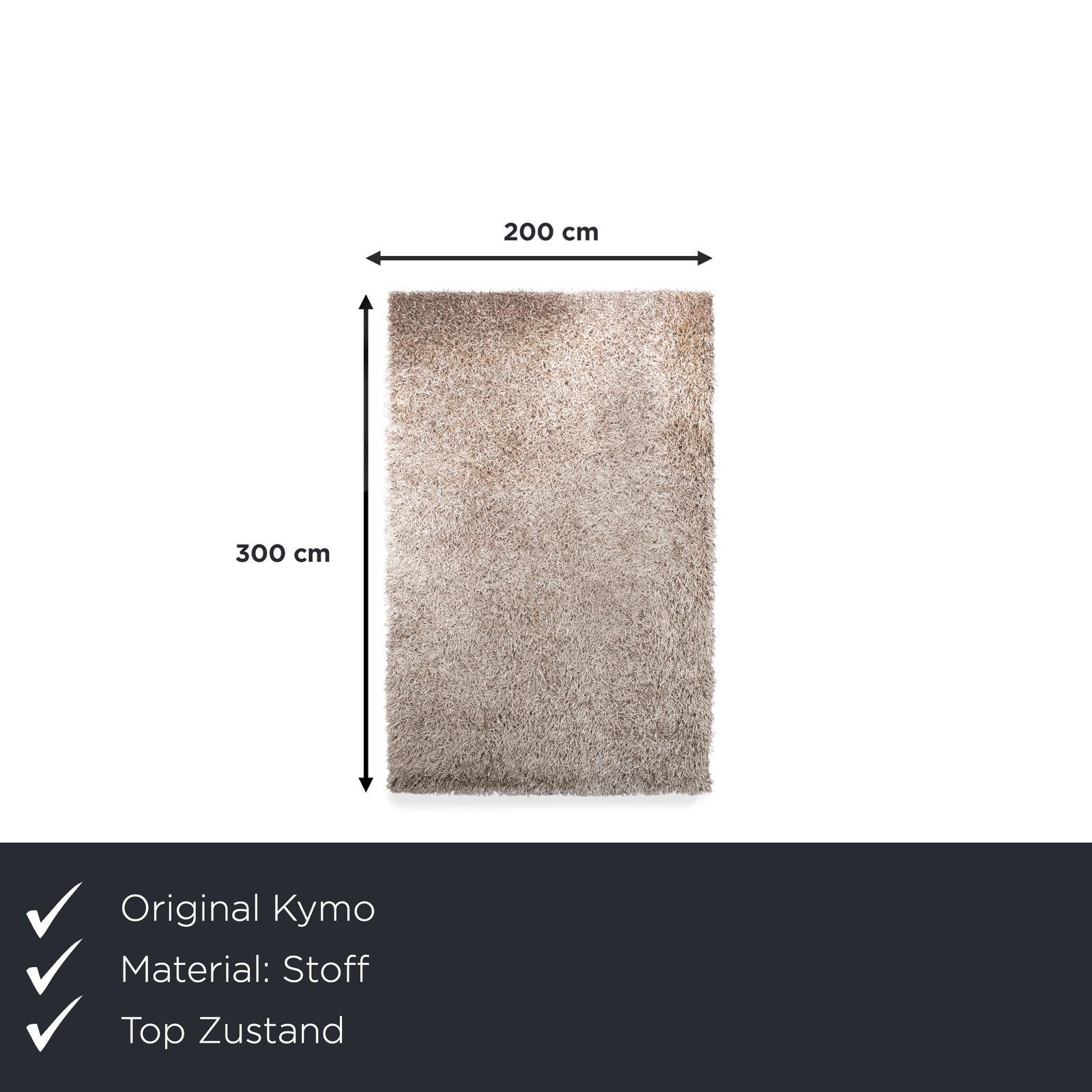 Tapis Kymo en tissu, gris beige photo furniture