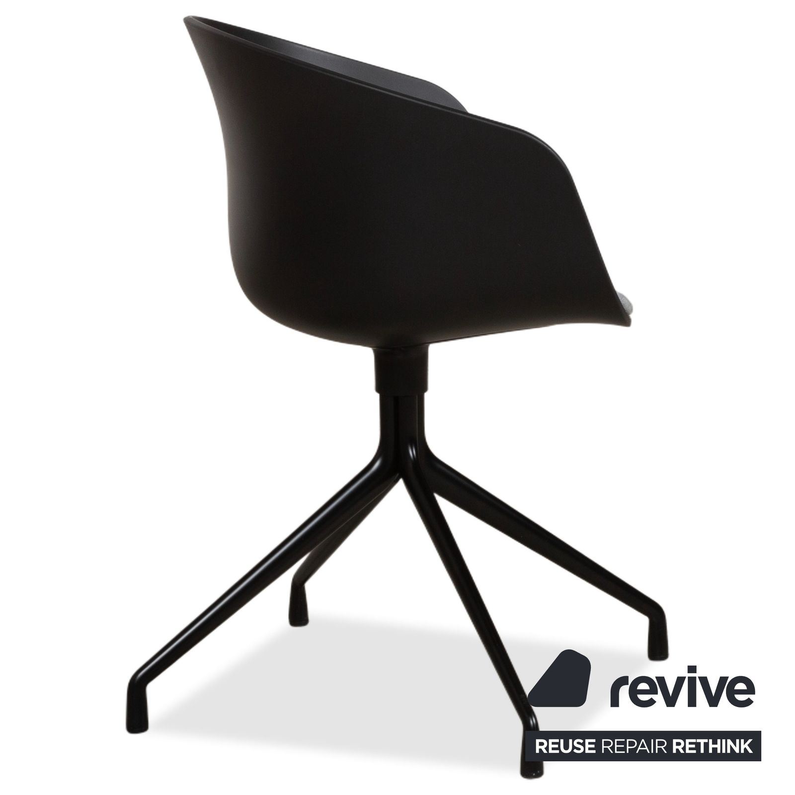 Lot de 6 chaises Hay AAC20 en plastique, gris et noir, fonction manuelle photo Mobilier