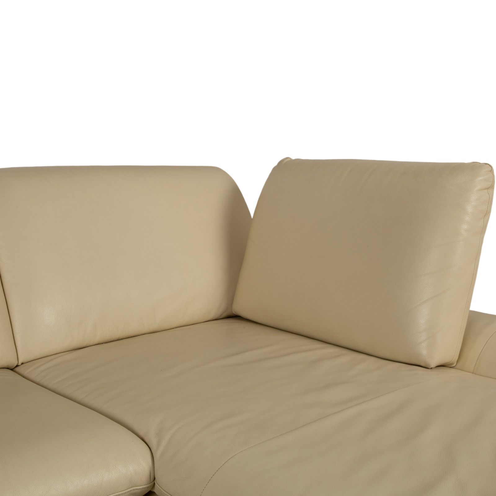 Canapé d'angle Willi Schillig Loop en cuir véritable crème beige, fonction manuelle photo vinterior