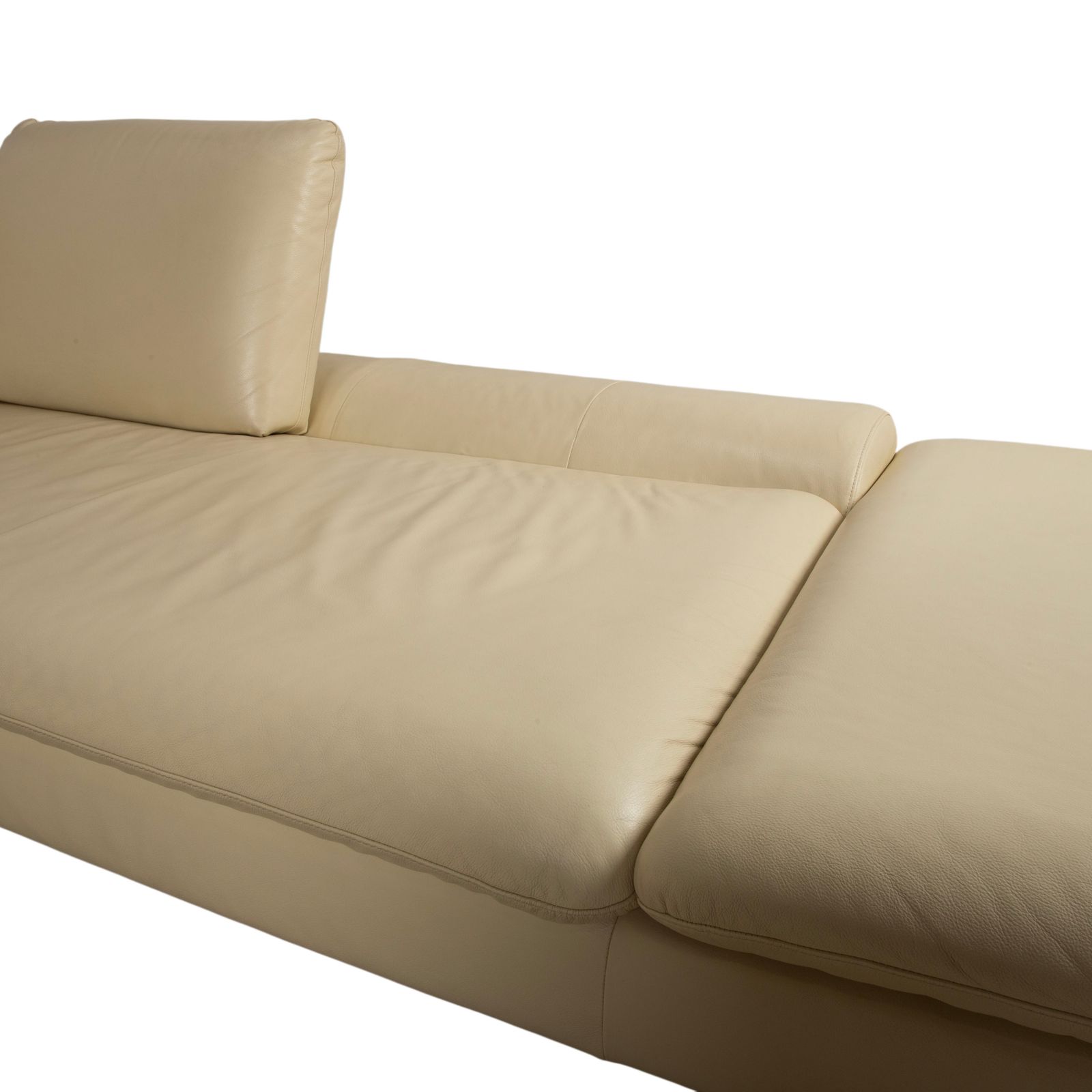 photo furniture Canapé d'angle Willi Schillig Loop en cuir véritable crème beige, fonction manuelle