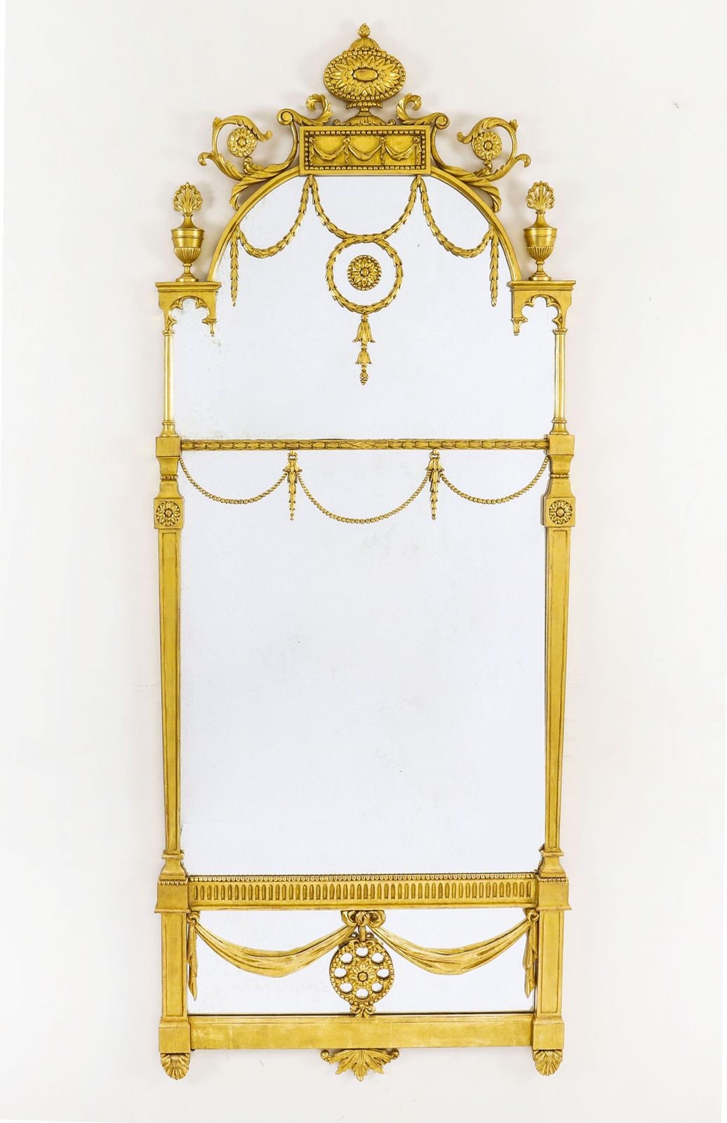 Pair 6ft George III Adam Revival Giltwood Mirrors 19th C 190 X 76cm photo furniture
