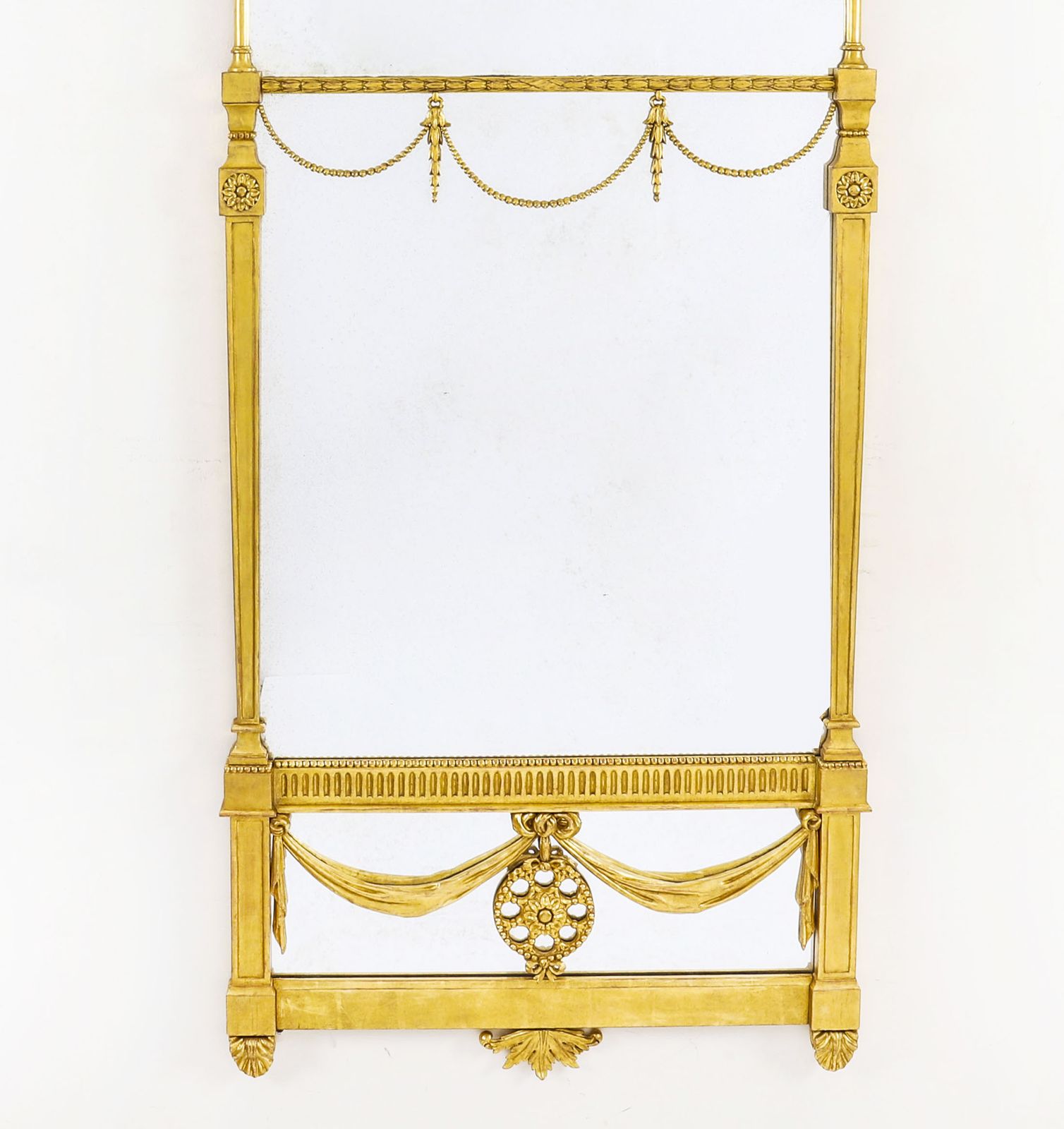 Pair 6ft George III Adam Revival Giltwood Mirrors 19th C 190 X 76cm photo vinterior