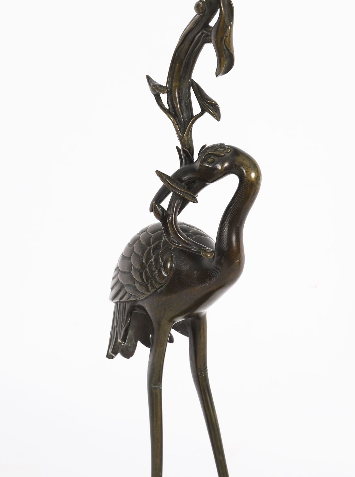 Antique Pair Japanese Bronze Pricket Candlesticks 19th C photo for sale