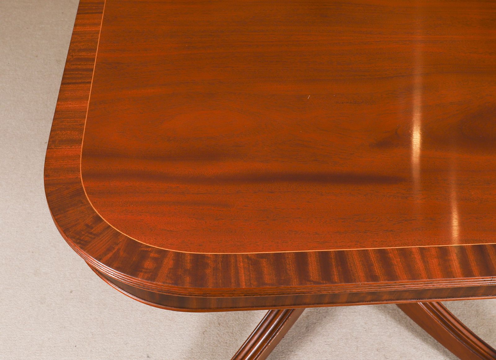 photo furniture Vintage Regency Revivaltwin Pillar Dining Table Set Mid 20th C