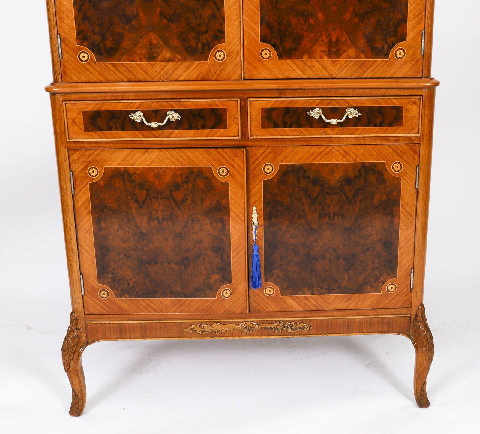 Art Deco Walnut Marquetry Cocktail Cabinet Dry Bar By Epstein C 1930 photo vinterior
