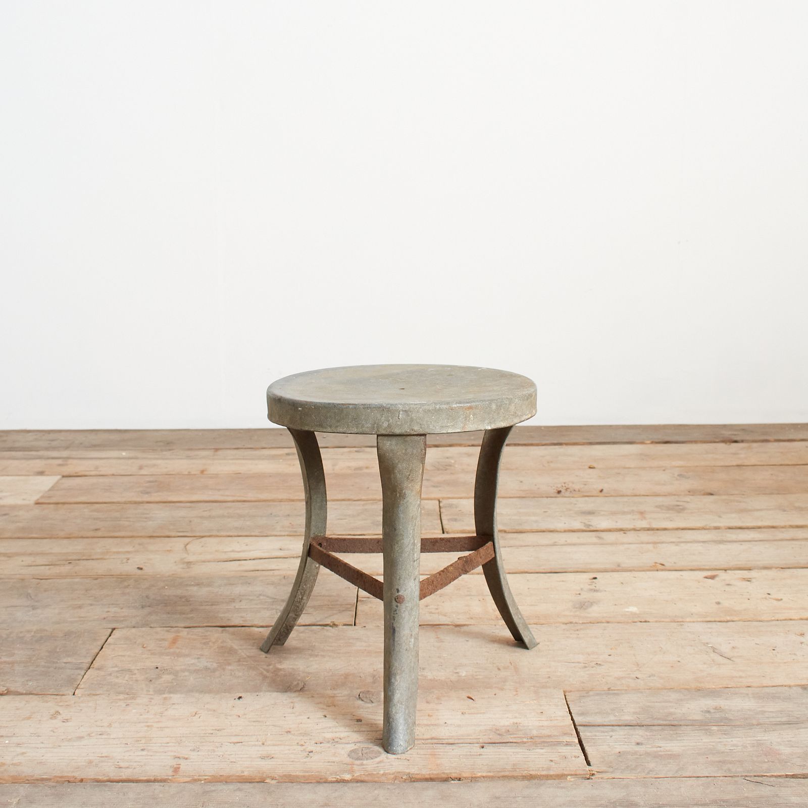 Antique Galvanised Milking Stool.