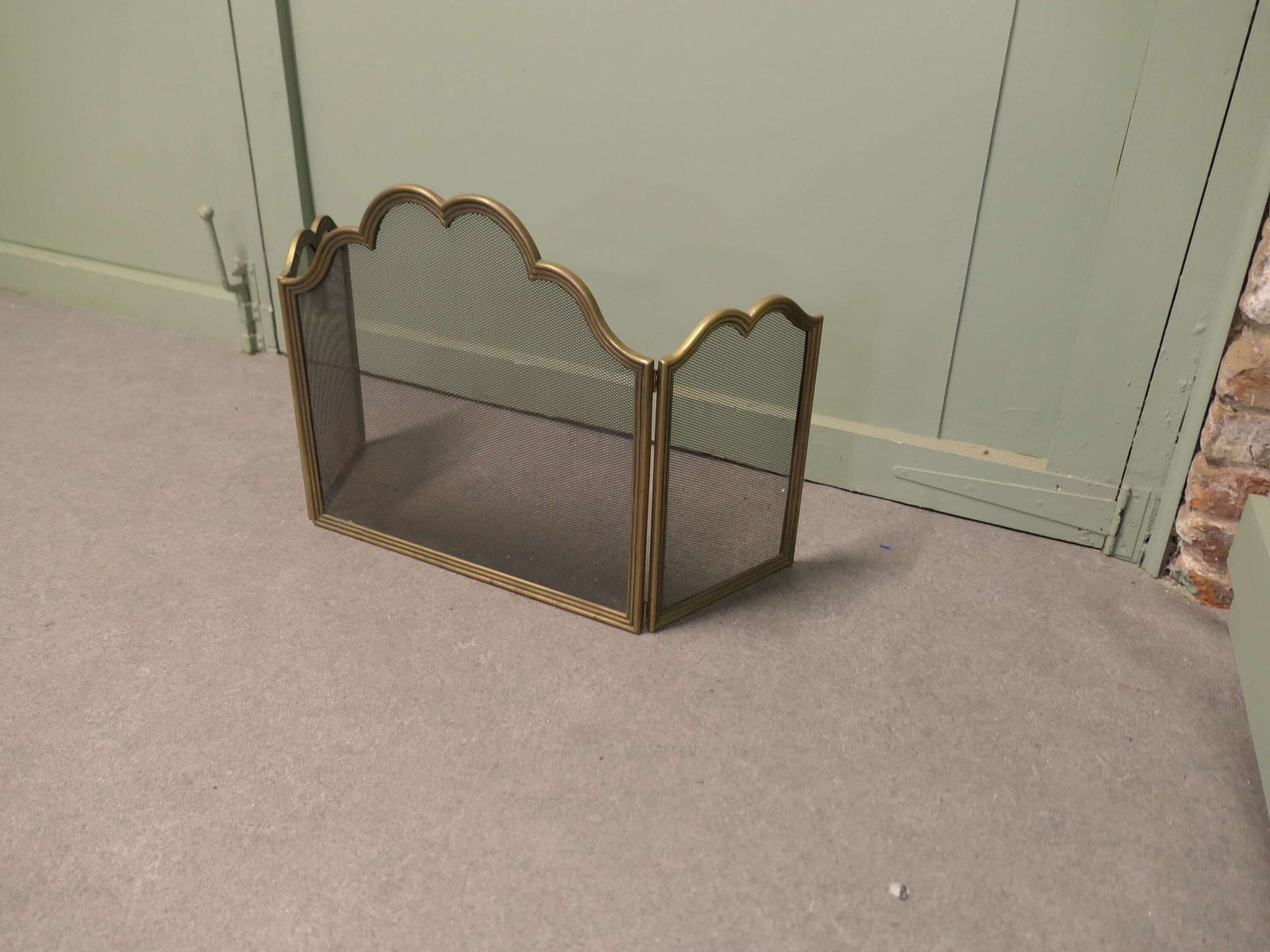 Decorative Italian Folding Brass Fire Guard This Is A Very Attractive Folding Spark Guard. photo furniture