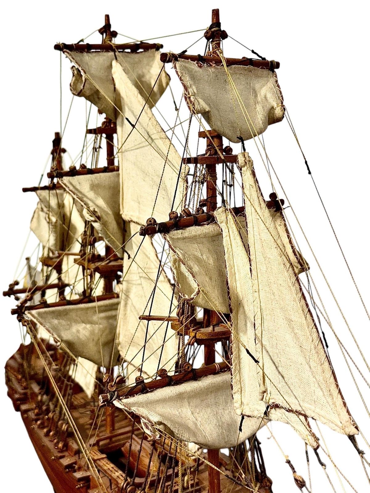 Home Decor Handcrafted Walnut Ship Model Of The St. Géran Frigate, 1737 photo