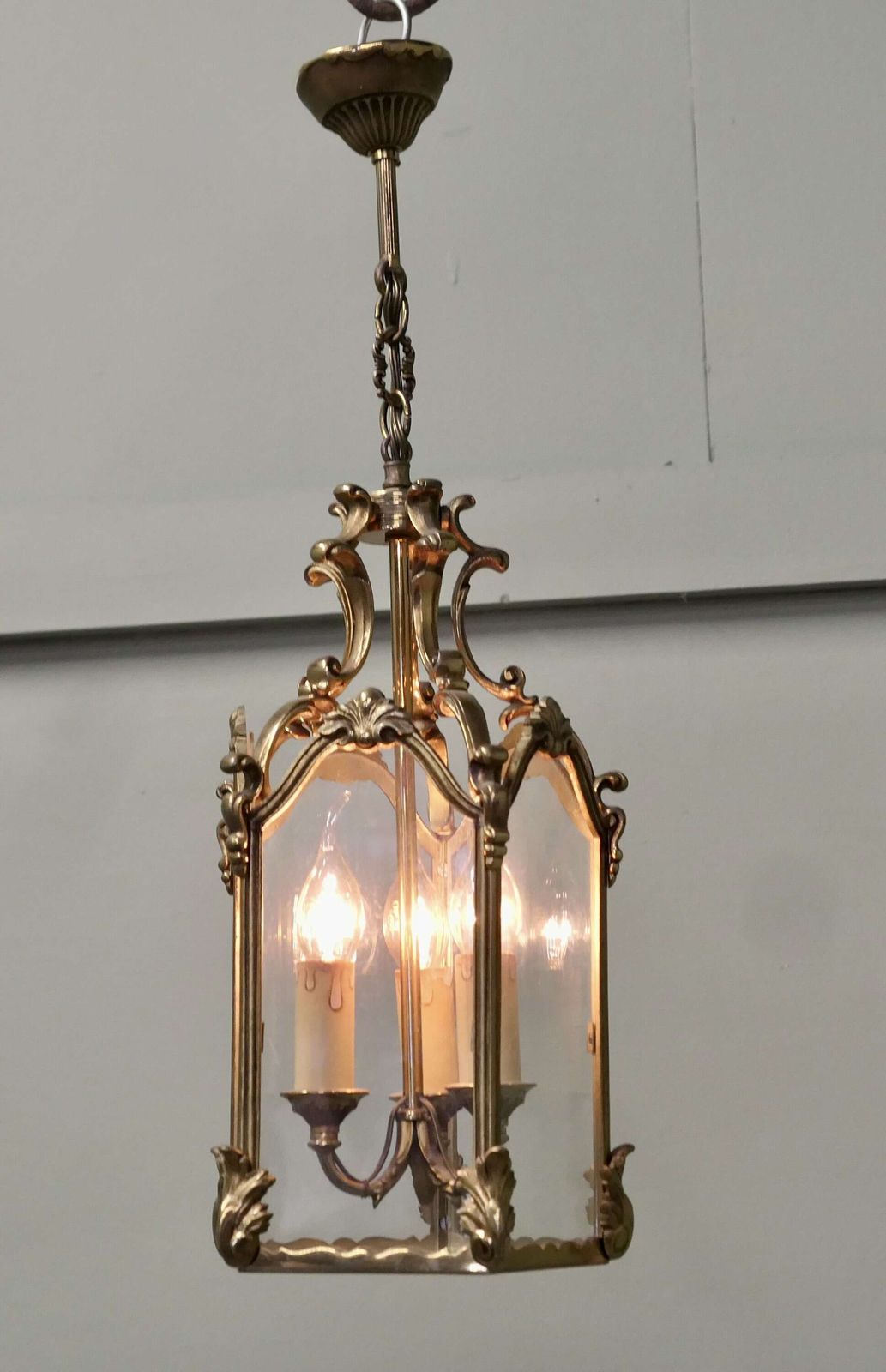 French Rococo Style Gothic Look Lantern Hall Light A Superb Quality Heavy Brass Lantern.