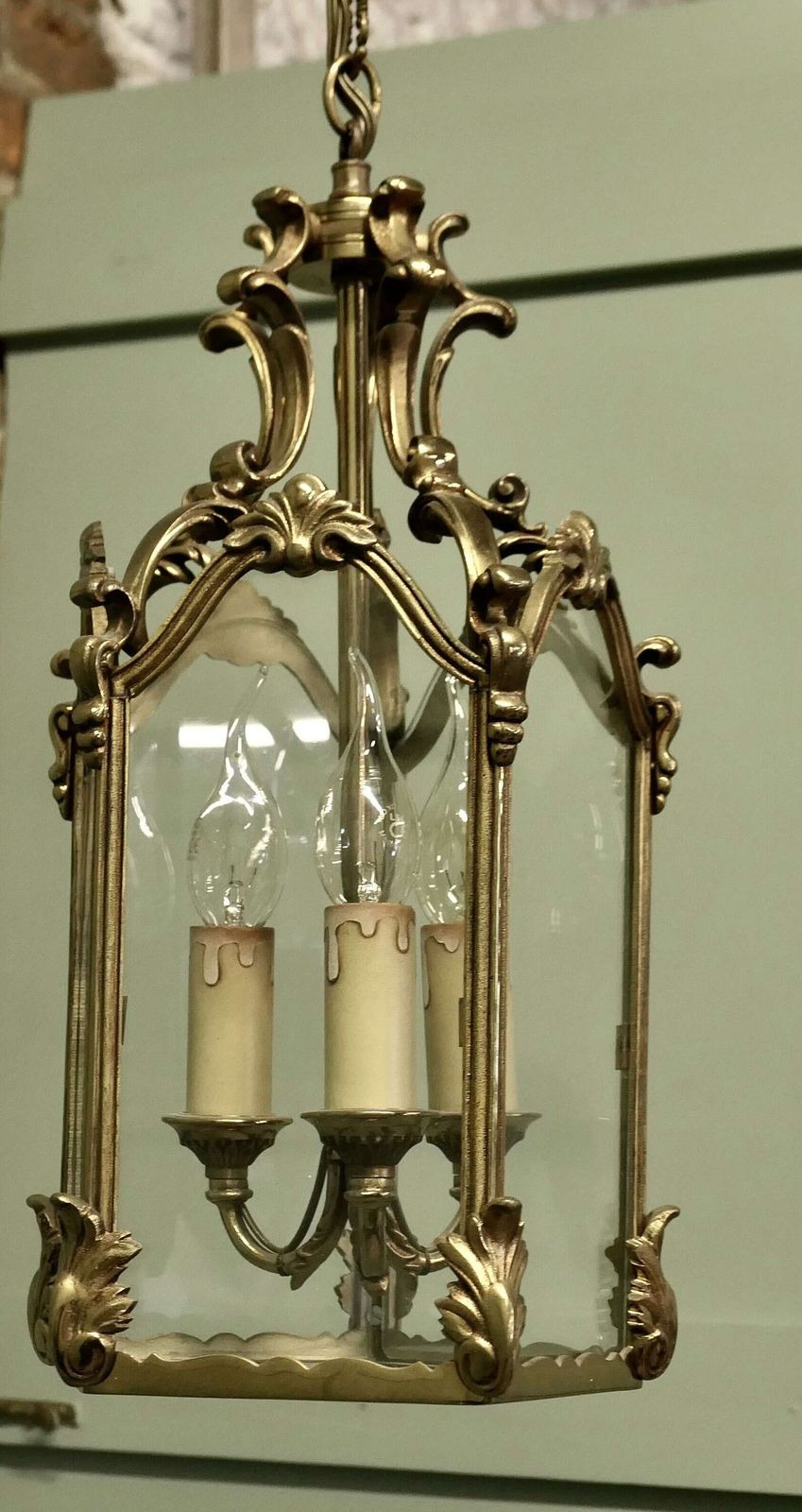 French Rococo Style Gothic Look Lantern Hall Light A Superb Quality Heavy Brass Lantern. photo 720.0