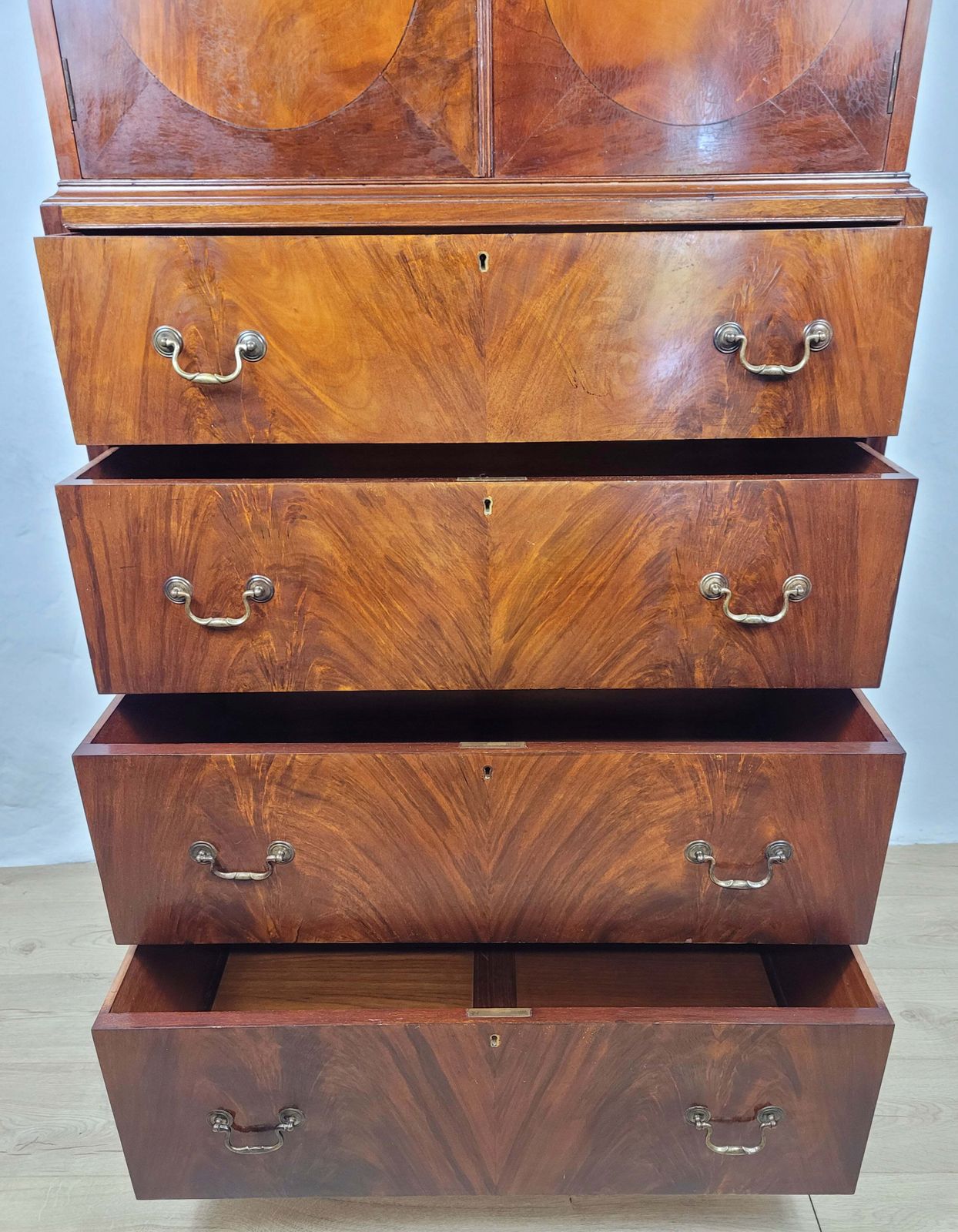 Furniture Edwardian Mahogany Tallboy English 1910 Drawers Storage Delivery Available. photo