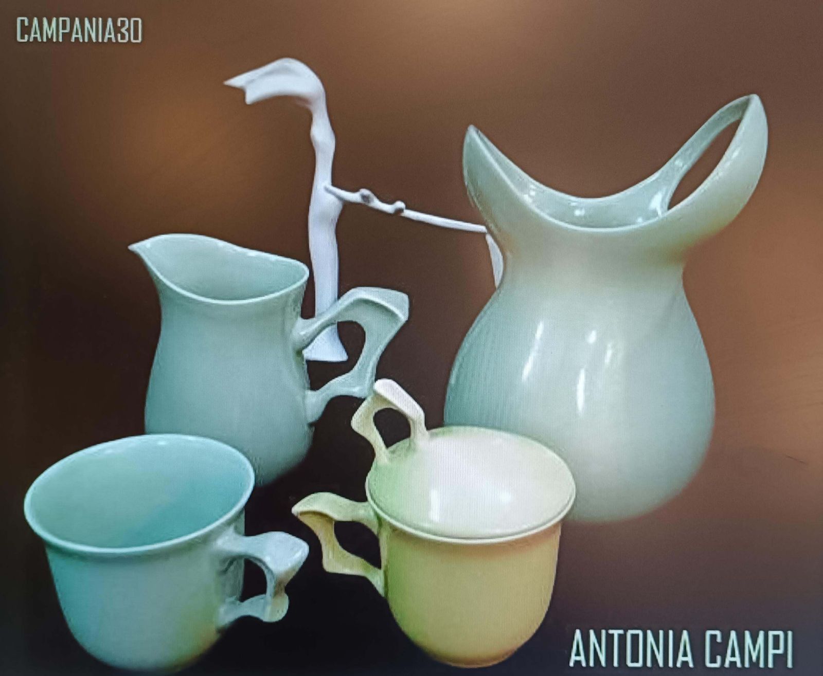 Antonia Campi For Sci Laveno Green Earthenware Vase Italy 1950s photo vinterior