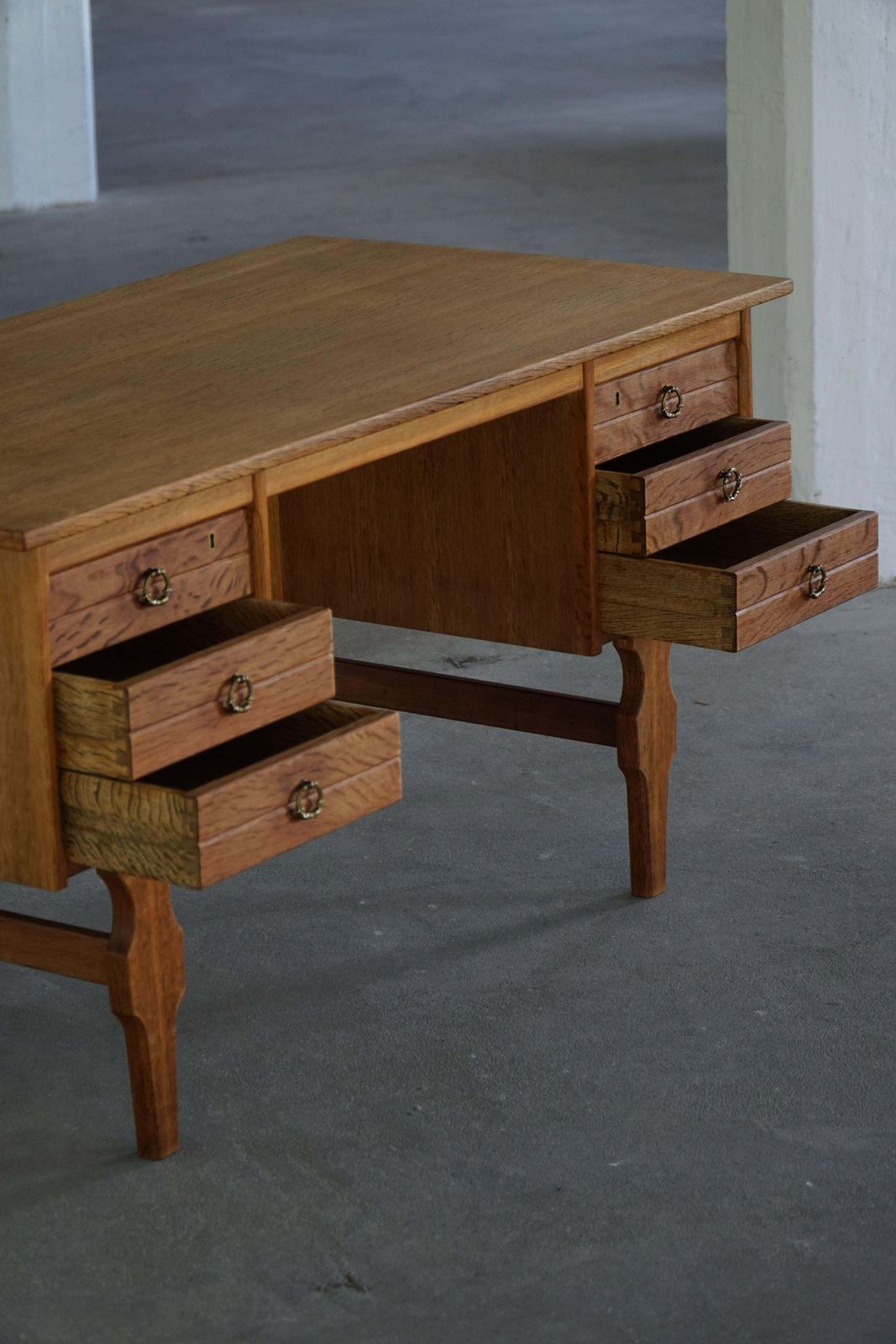 2131.0 Freestanding Desk In Oak By Henning Kjærnulf, Danish Mid Century Modern, 1950s photo