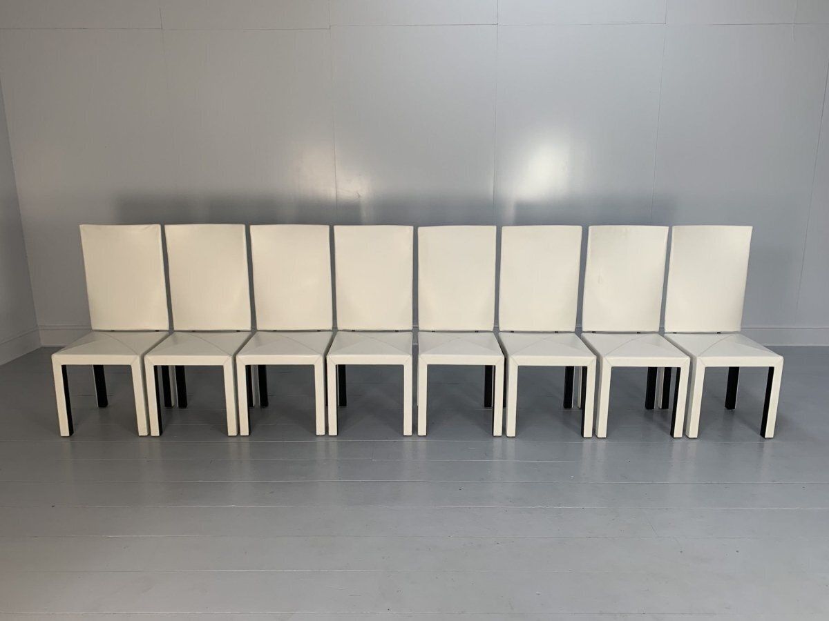B&B Italia Arcadia Dining Chairs   In White Gamma Leather, Set Of 8 photo Furniture