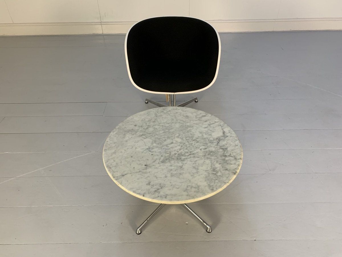 Vitra La Fonda Eames Chair & Marble Table   In Black Hopsack photo for sale