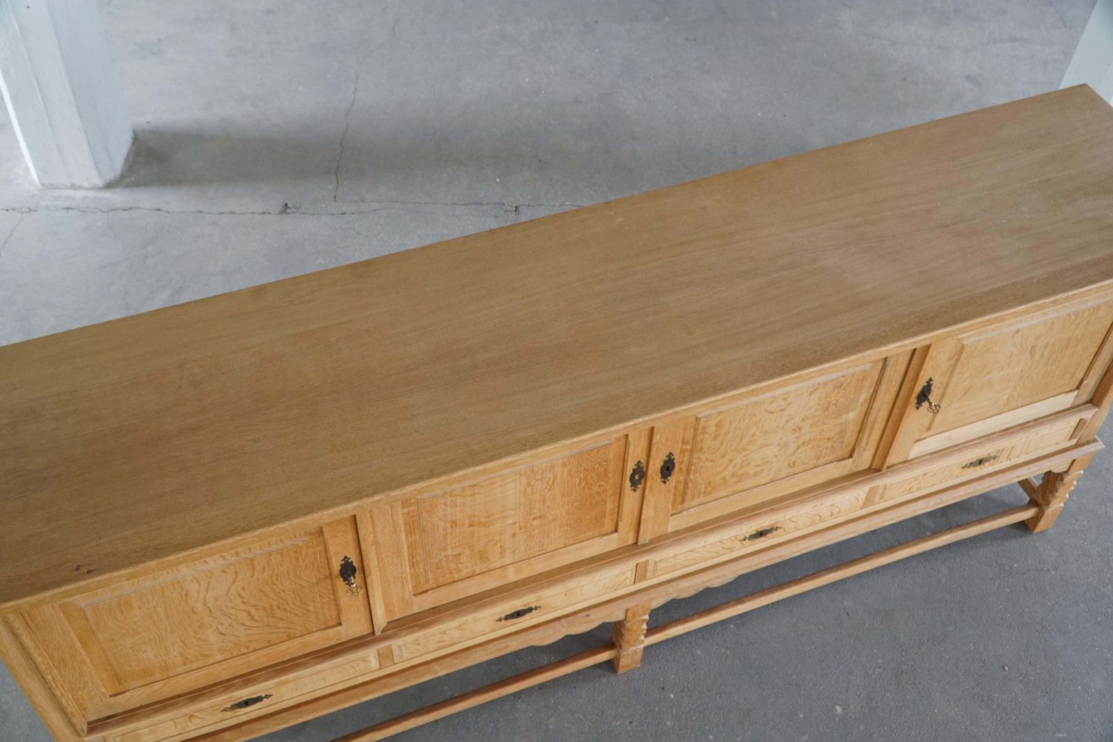 Danish Mid Century, Low Brutalist Sideboard In Oak, Henning Kjærnulf, 1960s photo buy