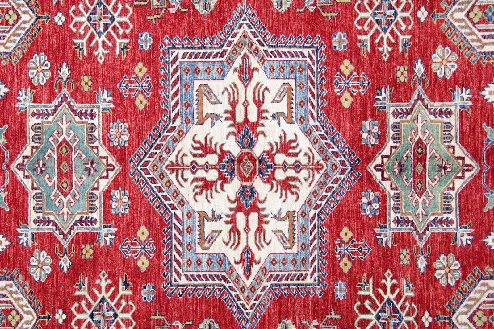 Kazak Rugs, Geometric Carpet Red Rustic Rug Livingroom photo 2900.0