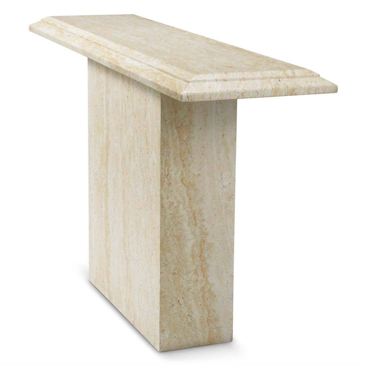 Rectangular Outdoor Console Table In Faux Travertine Finish. photo 2848.0