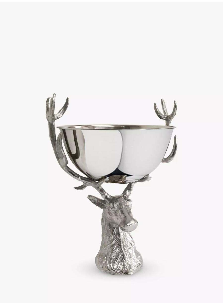 Stag Head Stainless Steel Wine Cooler, Champagne Bucket & Ice Bowl Centrepiece photo Home Decor