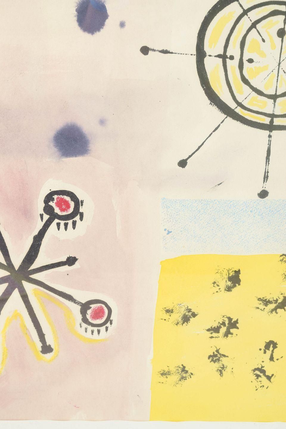 J. Sáez. Aquarelle sur papier. Composition abstraite poétique. Datée 1971 photo for sale