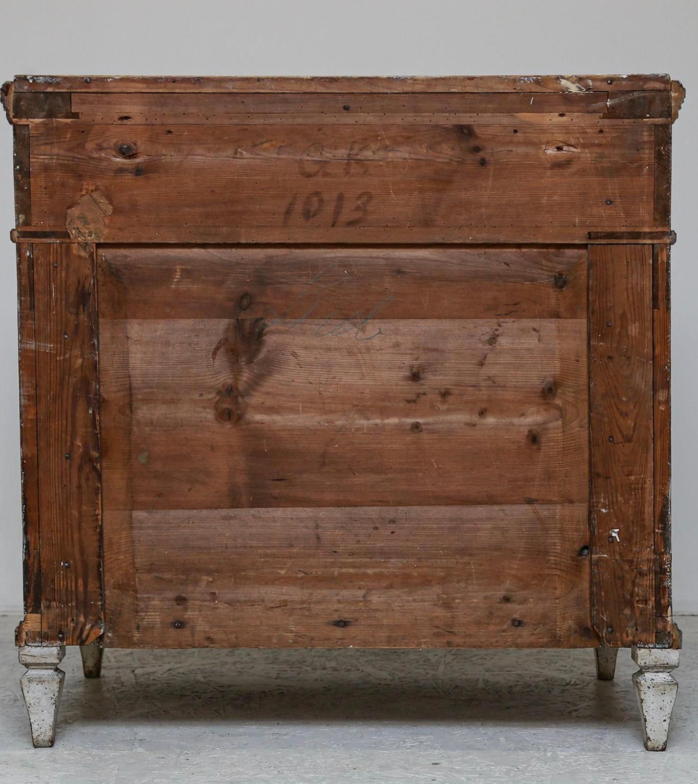 Swedish Gustavian Painted Chest Of Drawers Commode Grey White C.1860 photo 4500.0