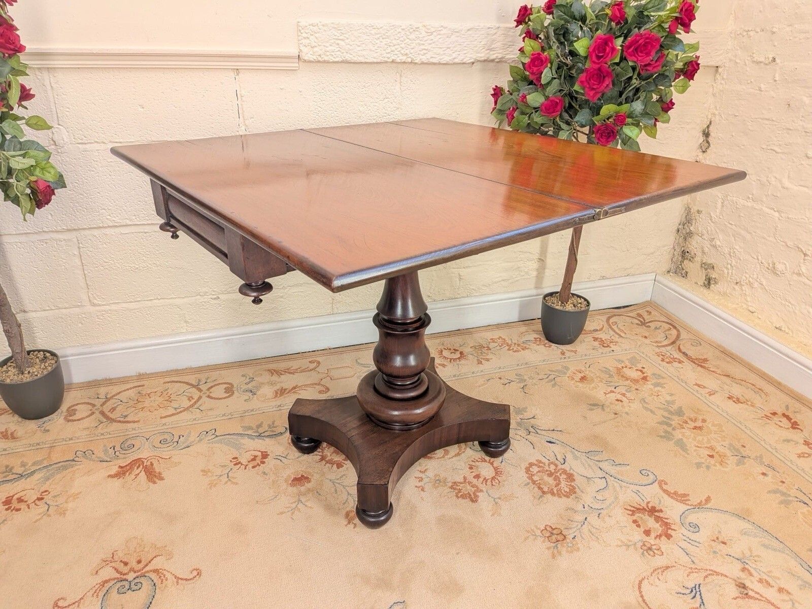 Victorian Mahogany Flip Top Tea Table photo buy