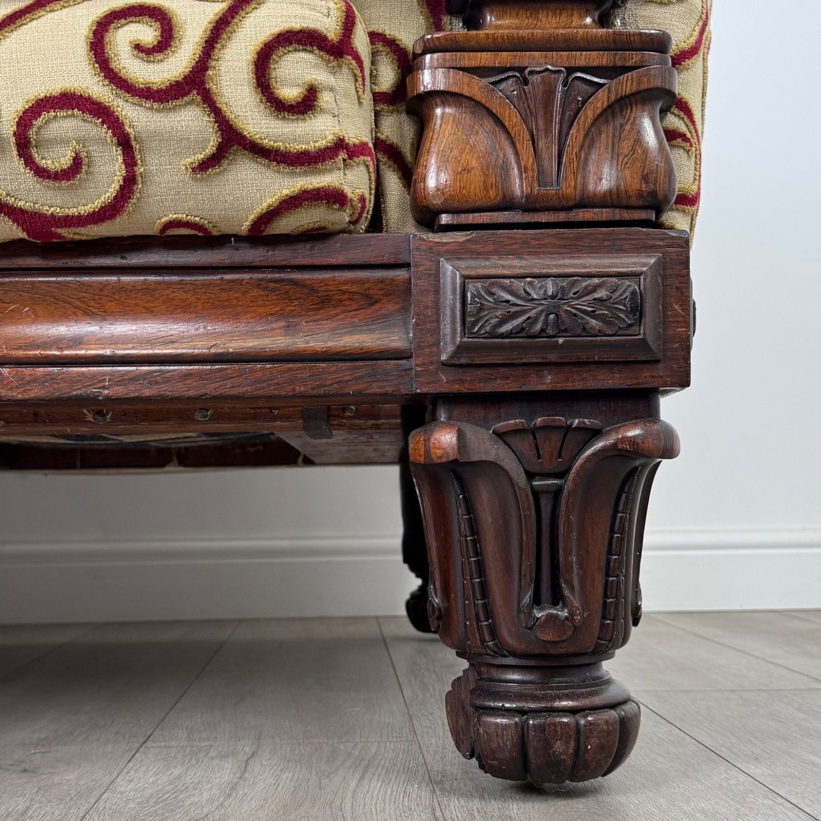Furniture Antique 19th Century Good Quality William IV Sofa In Rosewood photo