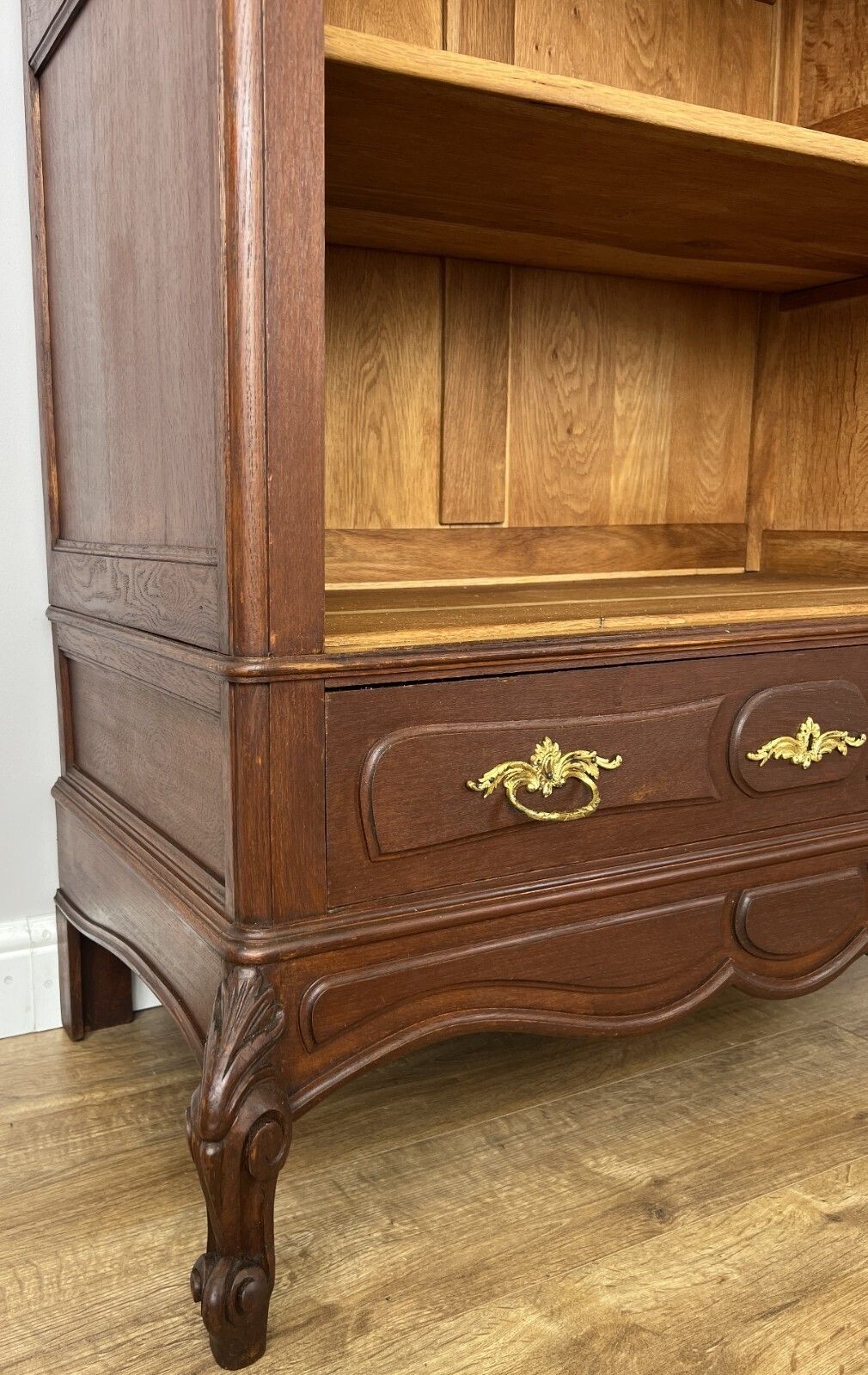 799.0 Bookcase Antique French Style Oak Display Cabinet Carved Sideboard Lot 6155 photo