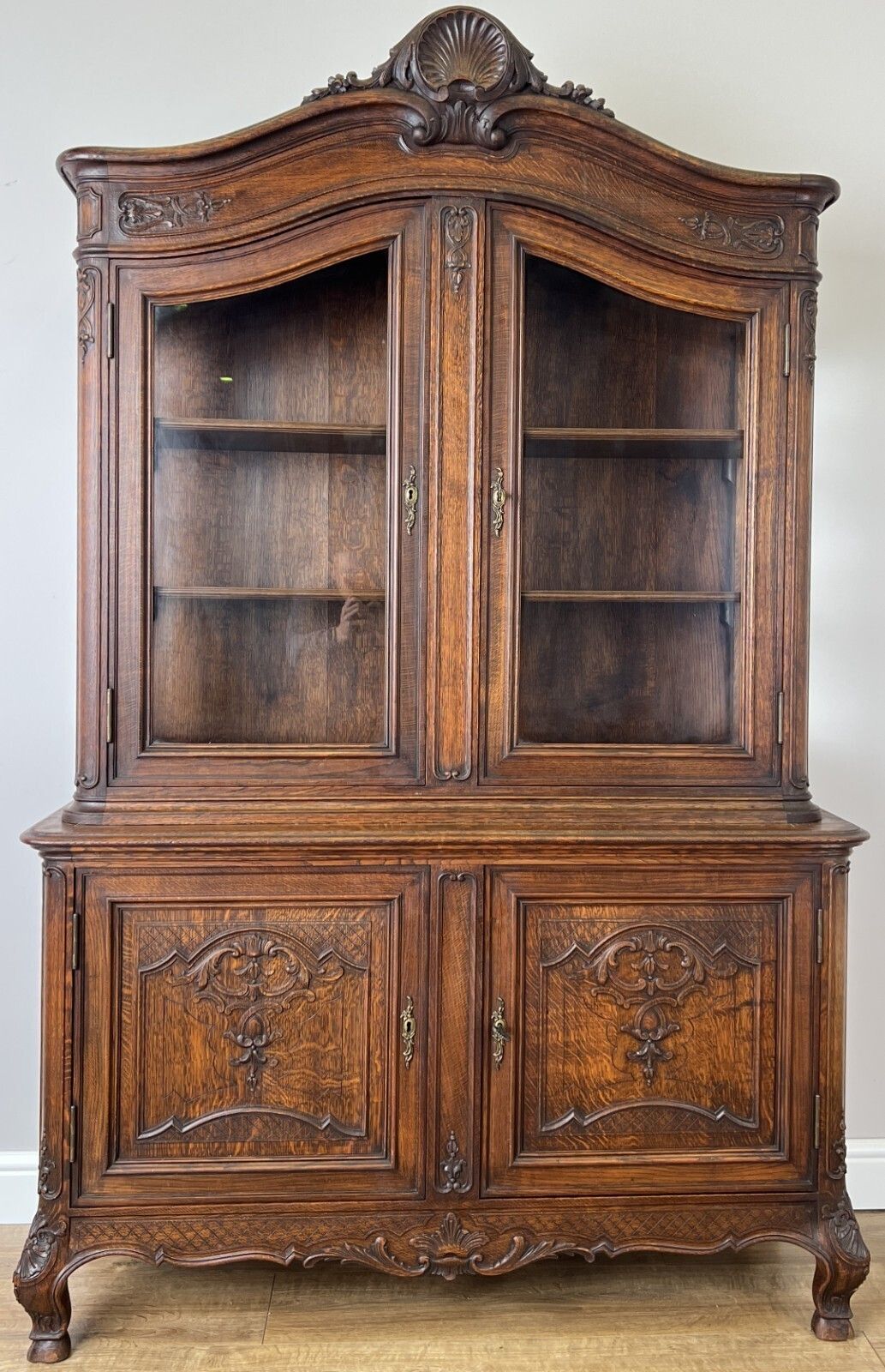 Bookcase Antique French Louis XVI Oak Display Cabinet Carved Sideboard Lot 6149 photo for sale