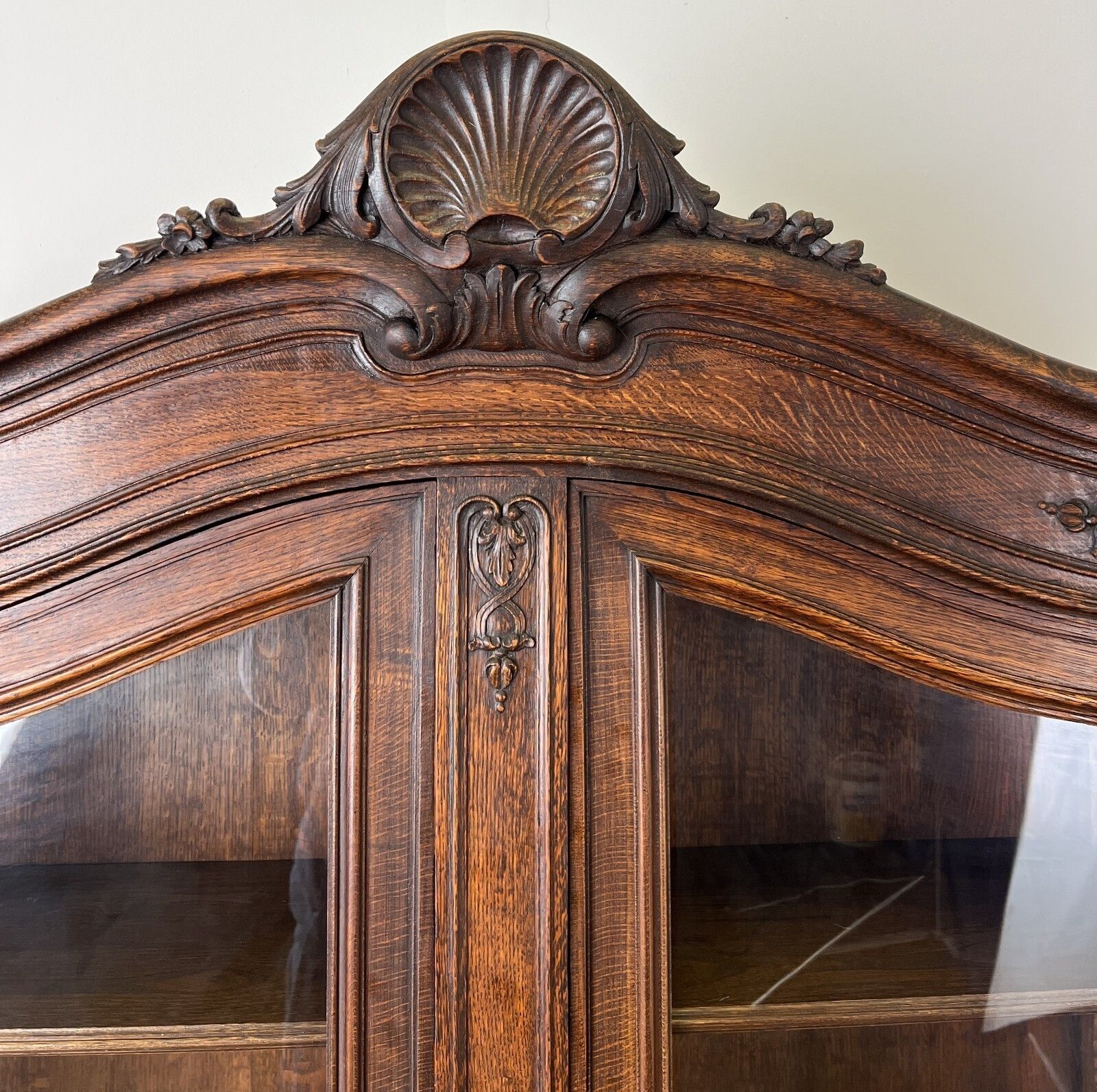 Bookcase Antique French Louis XVI Oak Display Cabinet Carved Sideboard Lot 6149 photo vinterior