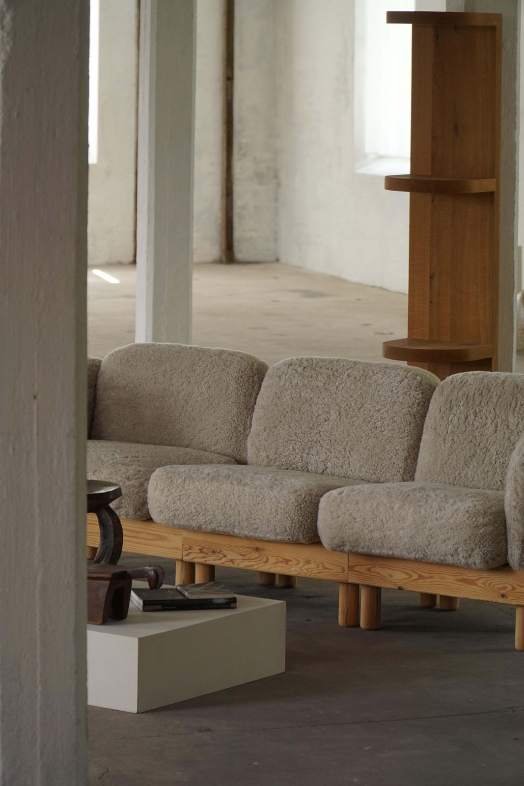 Danish Modern, Three Seater Sofa In Pine & Lambswool, Late 20th Century, 1980s photo buy