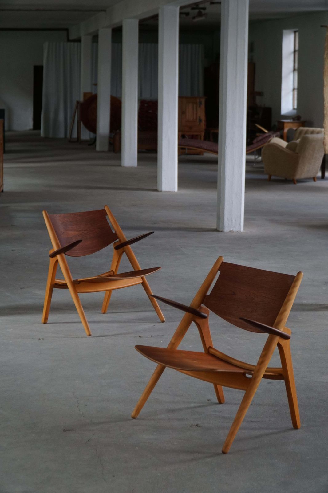 Pair Of Ch28 Armchairs By Hans J. Wegner, Danish Mid Century Design, 1951 photo buy