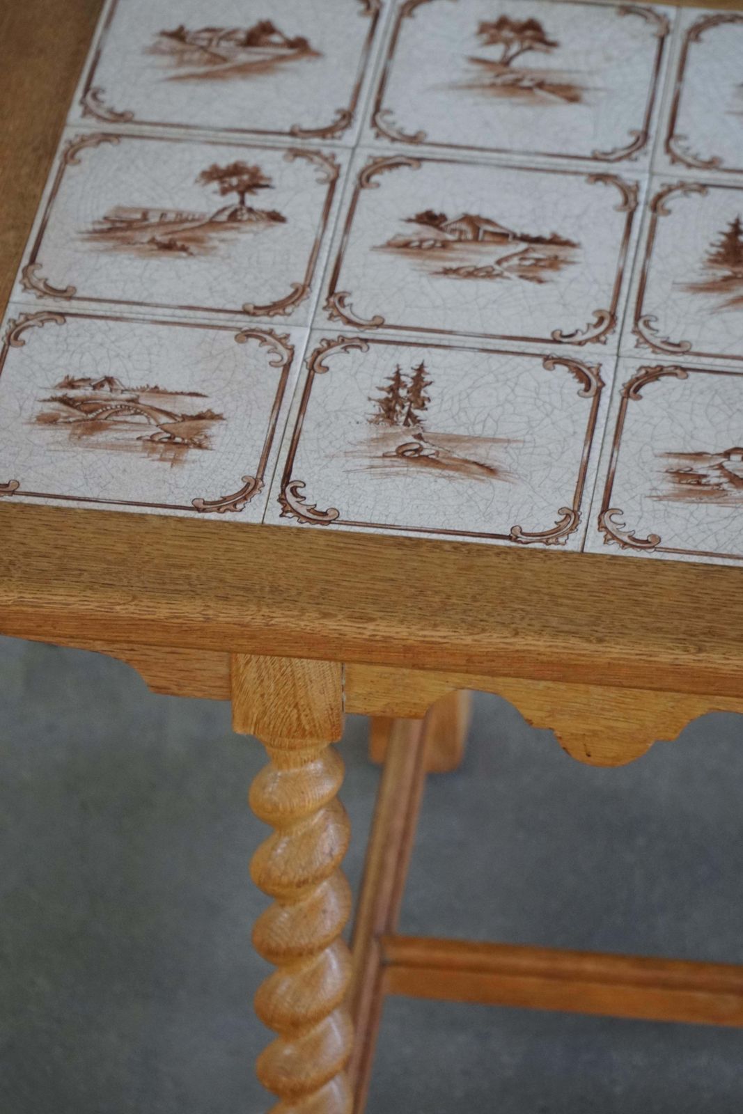 Danish Mid Century Modern, Oak Coffee Table With Ceramic Tile Top, 1950s photo furniture